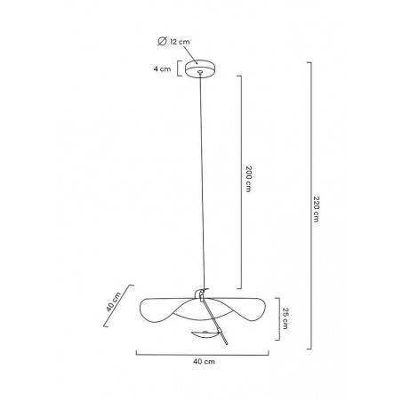 MOOSEE lampa wisząca STING RAY 40 czarna / złota