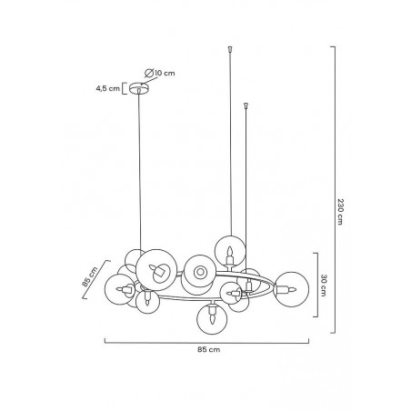 MOOSEE lampa wisząca ALURE 85 czarna