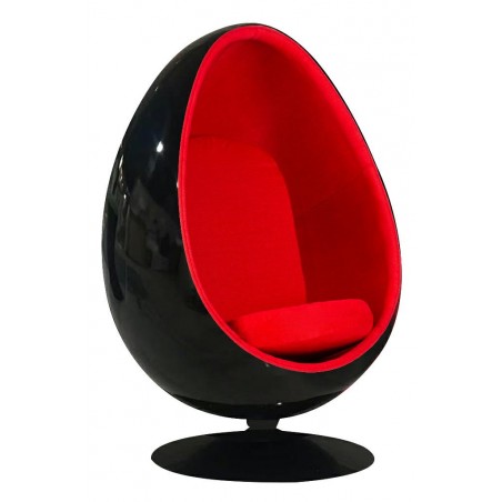 Fotel OVALIA BLACK czerwony