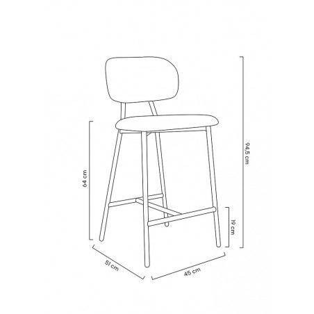 Krzesło barowe FABIOLA BOUCLE białe