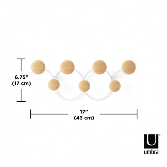 UMBRA wieszak na ubarnia DOTSY 7  biało naturalny