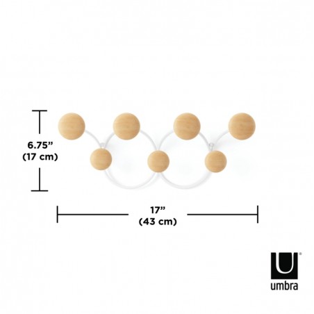 UMBRA wieszak na ubarnia DOTSY 7  biało naturalny