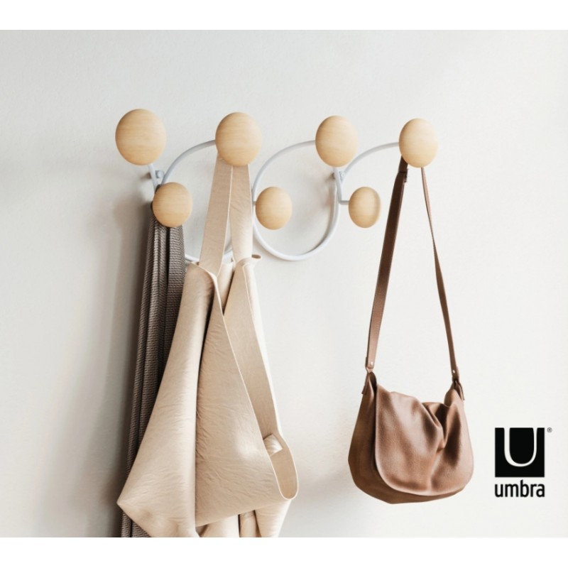 UMBRA wieszak na ubarnia DOTSY 7  biało naturalny