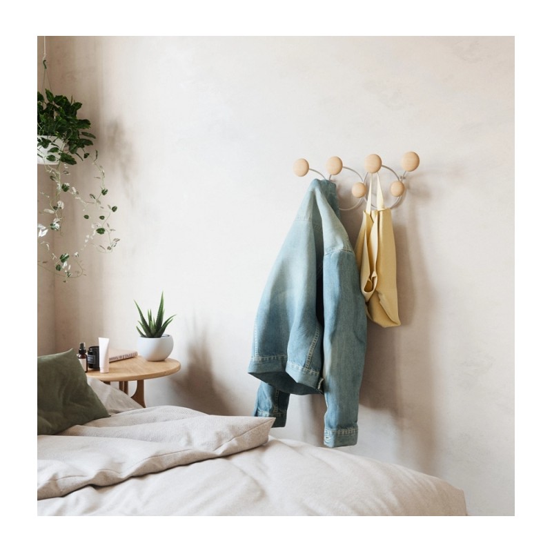 UMBRA wieszak na ubarnia DOTSY 7  biało naturalny