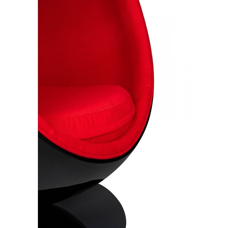 Fotel OVALIA BLACK czerwony