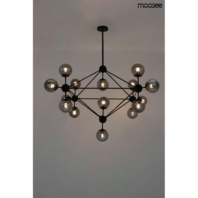 MOOSEE lampa wisząca ASTRIFERO 15 czarna / bursztynowa