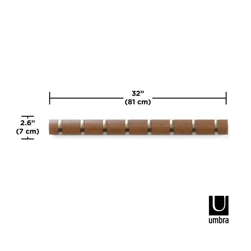 UMBRA wieszak ścienny FLIP 8 brązowy