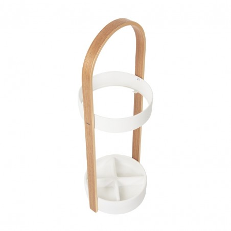 UMBRA stojak na parasolki BELLWOOD biało naturalny