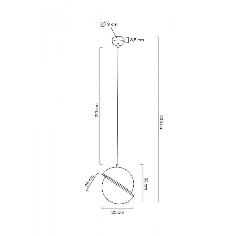 MOOSEE lampa wisząca GLOBE 25 złota