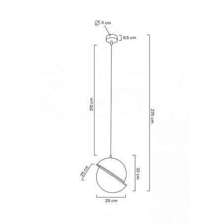 MOOSEE lampa wisząca GLOBE 25 złota