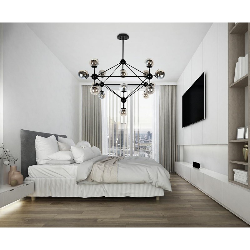 MOOSEE lampa wisząca ASTRIFERO 15 czarna / bursztynowa