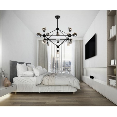 MOOSEE lampa wisząca ASTRIFERO 15 czarna / bursztynowa