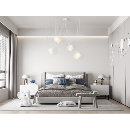 Lampa wisząca EYE 4 biała - LED, aluminium