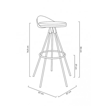 Krzesło barowe LANZA 76 czarne