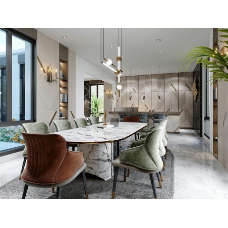 MOOSEE lampa wisząca LIBRA 60 IN  biała / złota