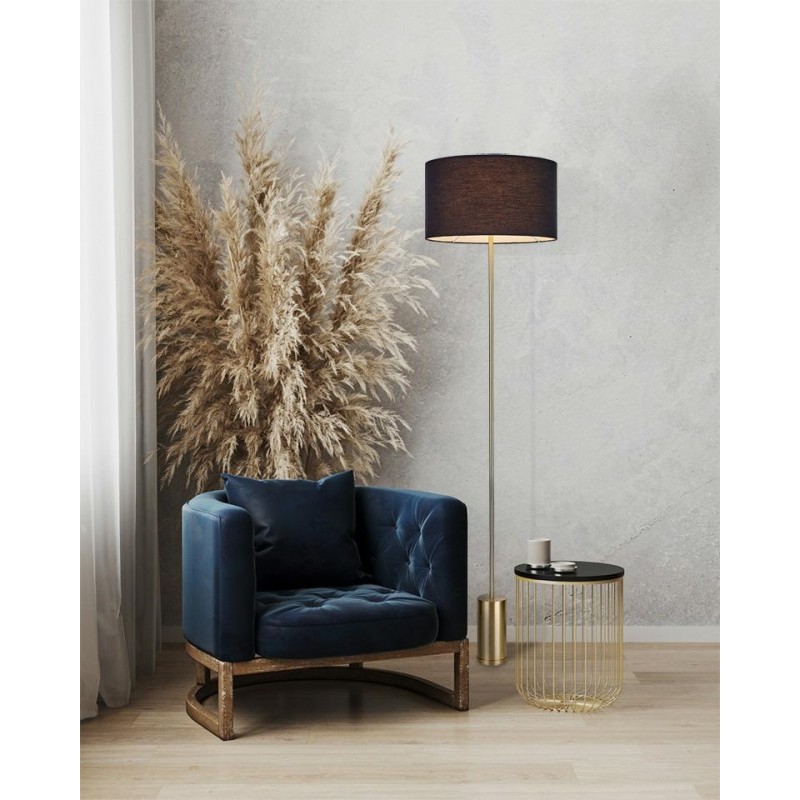 MOOSEE lampa podłogowa SANTORINI - złota podstawa, czarny klosz