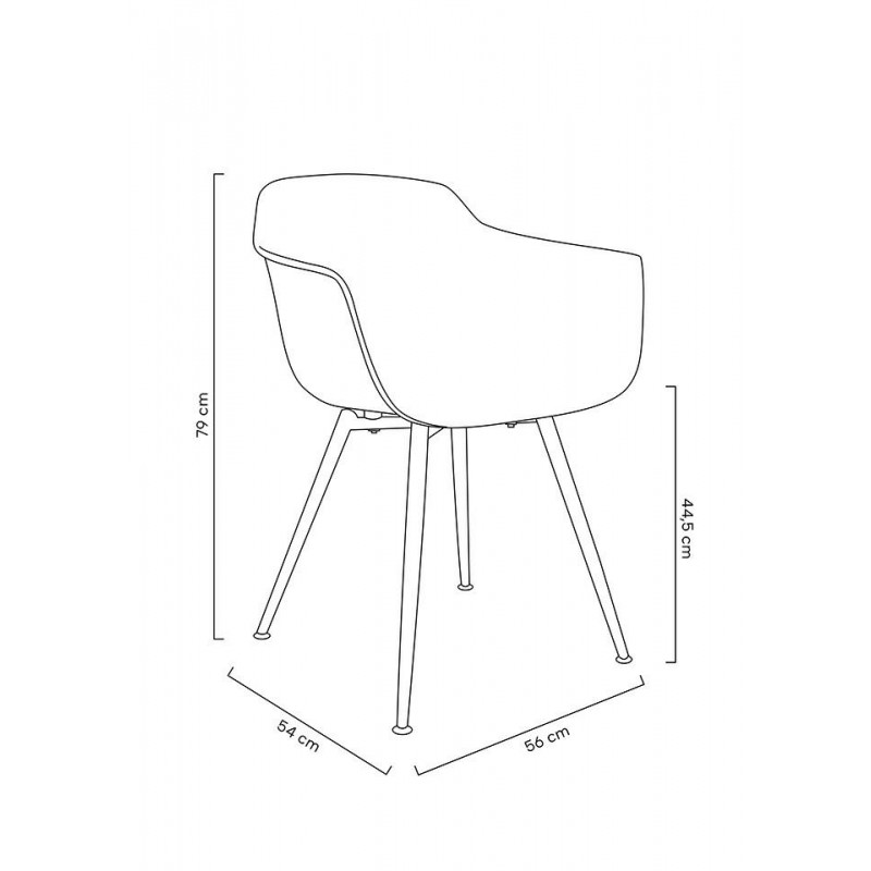 Krzesło ECMO ARM beżowe - polipropylen, WPC