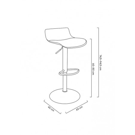 Krzesło barowe SNAP BAR TAP regulowane szare