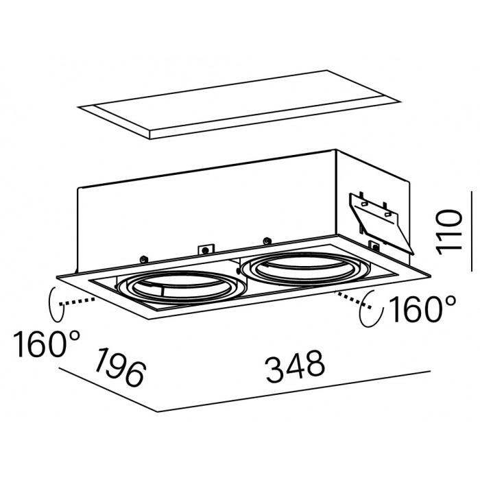 Aqform SQUARES 111x2 230V wpuszczany