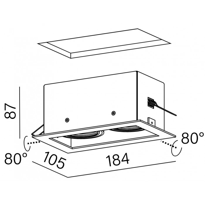 Aqform SQUARES 50x2 230V wpuszczany