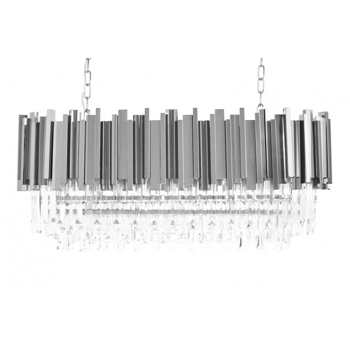 Lampa wisząca IMPERIAL LONG SILVER 90 - stal, kryształ