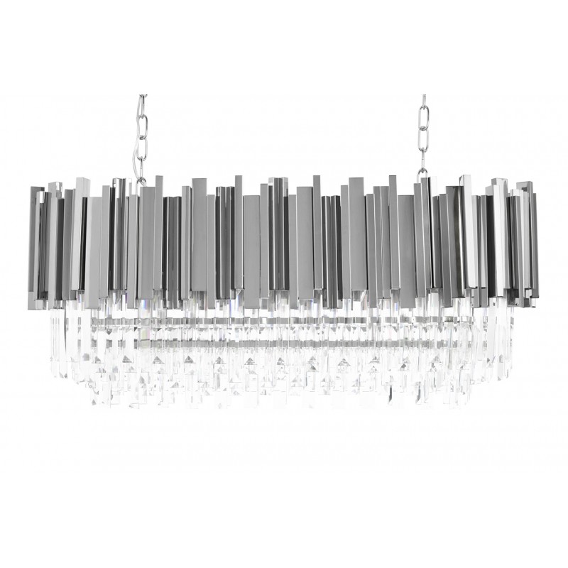 Lampa wisząca IMPERIAL LONG SILVER 90 - stal, kryształ