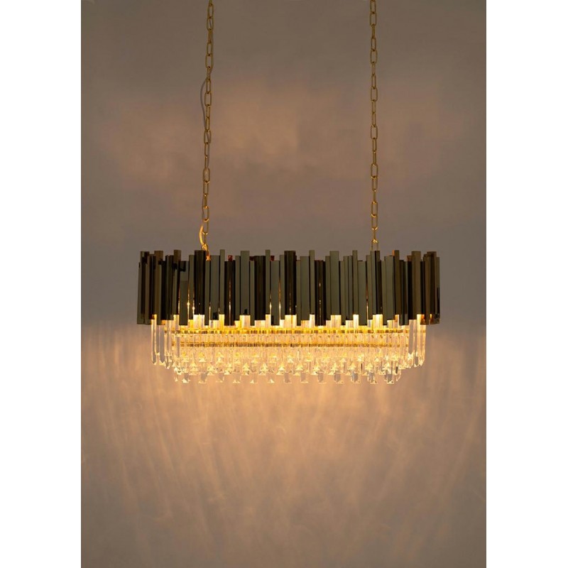 Lampa wisząca IMPERIAL LONG SILVER 90 - stal, kryształ