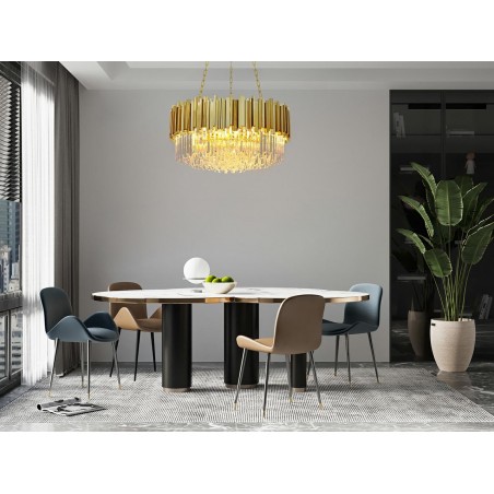 Lampa wisząca IMPERIAL GOLD 80 - stal, kryształ