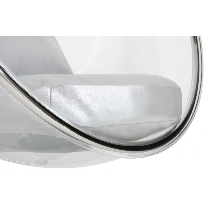 Fotel wiszący BUBBLE poduszka srebrna - korpus...