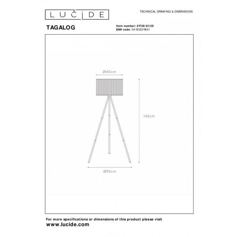 Lucide Lampa stołowa TAGALOG 21729/81/30 czarny