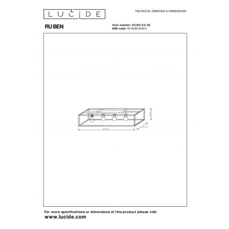 Lucide Lampa natynkowa RUBEN 00124/04/30 czarny