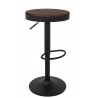Krzesło barowe VOLT regulowane czarne / ciemny wiąz