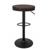Krzesło barowe VOLT regulowane czarne / ciemny wiąz