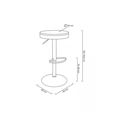 Krzesło barowe VOLT regulowane czarne / ciemny wiąz