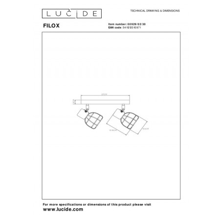 Lucide Reflektor ścienny FILOX 00929/02/30 czarny