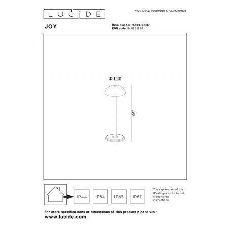 Lucide Lampa zewnętrzna przenośna JOY 15500/02/37 niebieski