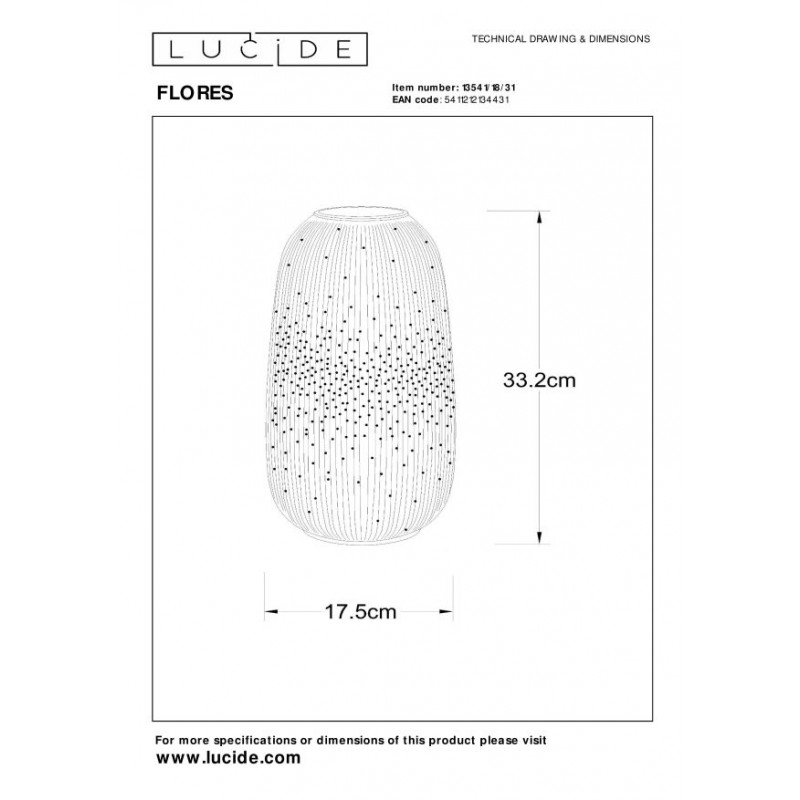 Lucide Lampa stołowa FLORES 13541/18/31 biały