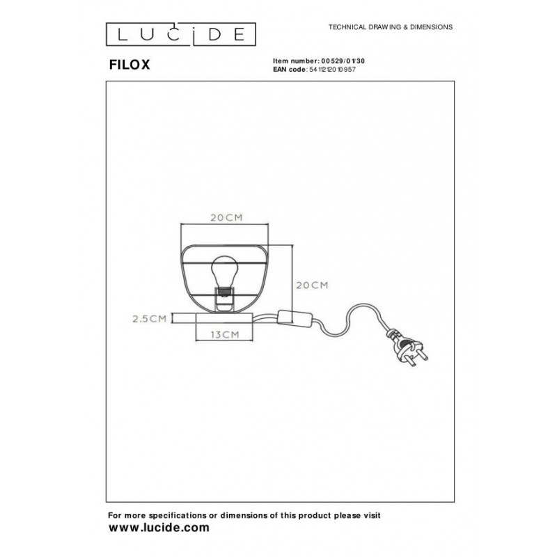 Lucide Lampa stołowa FILOX 00529/01/30 czarny