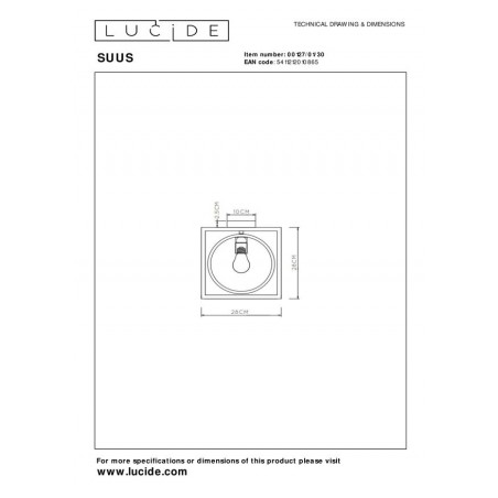 Lucide Lampa natynkowa SUUS 00127/01/30 czarny
