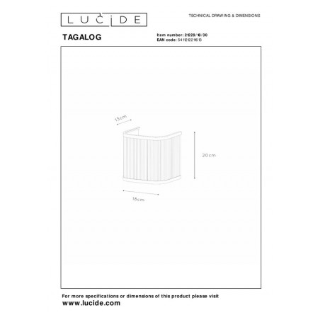 Lucide Kinkiet TAGALOG 21229/18/30 czarny