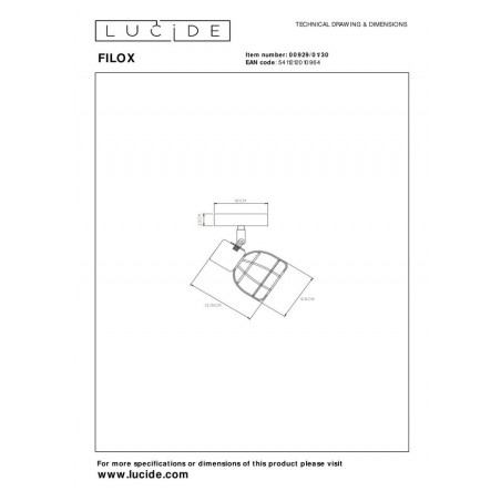 Lucide Reflektor ścienny FILOX 00929/01/30 czarny