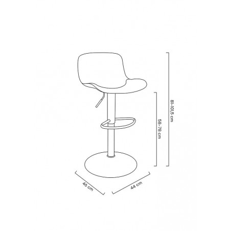 Krzesło barowe STOR PU regulowane  brązowe