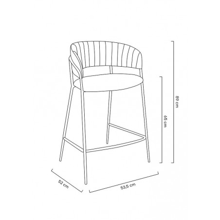 Hoker MARGO 65 beżowy - welur, podstawa złota