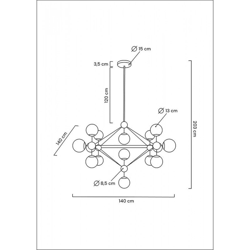 MOOSEE lampa wisząca ASTRIFERO 15 złota / bursztynowa