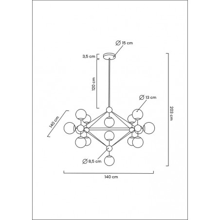 MOOSEE lampa wisząca ASTRIFERO 15 złota / bursztynowa