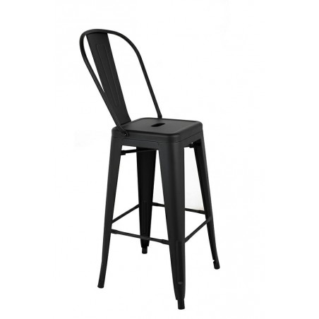 Krzesło barowe TOWER BIG BACK 76  ( Paris ) czarne