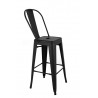 Krzesło barowe TOWER BIG BACK 76 ( Paris ) czarne