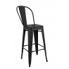 Krzesło barowe TOWER BIG BACK 76 ( Paris ) czarne