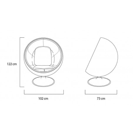 Fotel BALL biało-czarny - włókno szklane