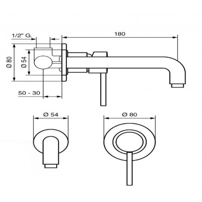 Paffoni Piper Bateria umywalkowa podtynkowa...